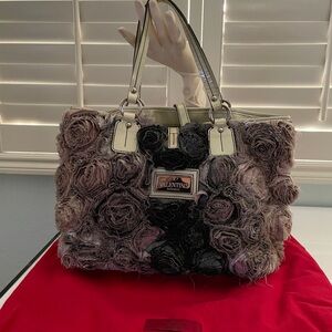 Valentino Handbag, Rosier Medium Tote Bag In Multiple Grays & Black, Excellent